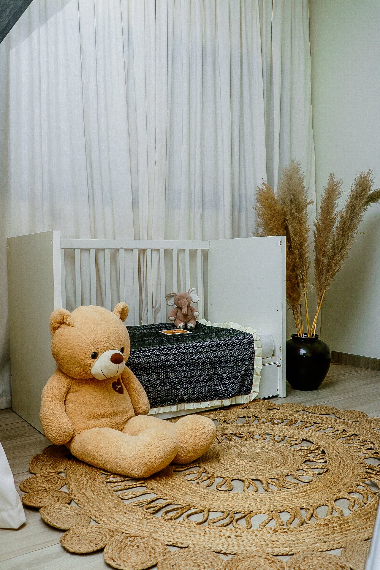 Tarou - Couverture de lit bébé noir beige