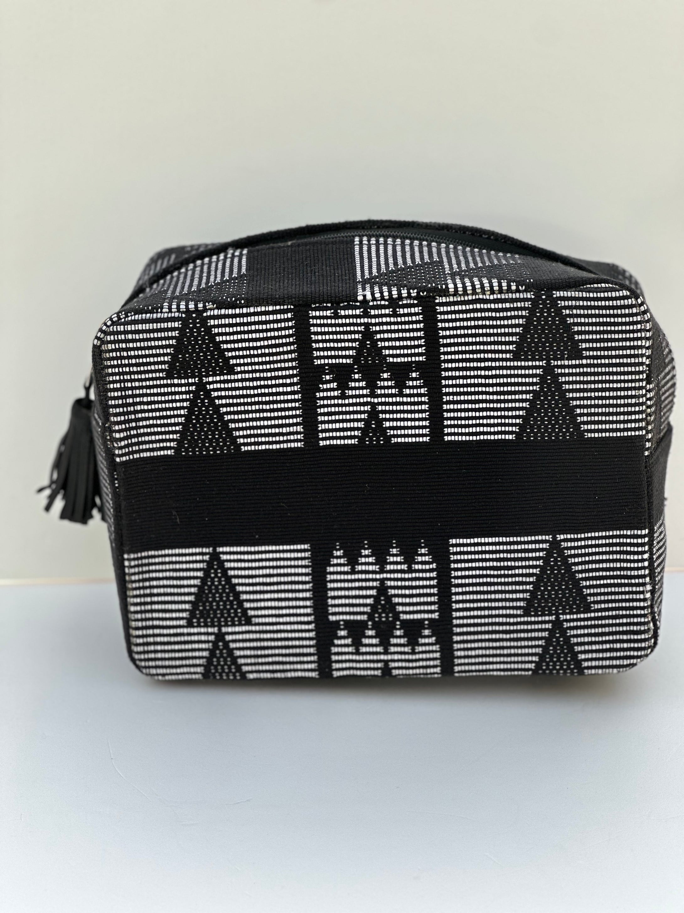 Raby-Grande trousse de toilette en pagne tissé